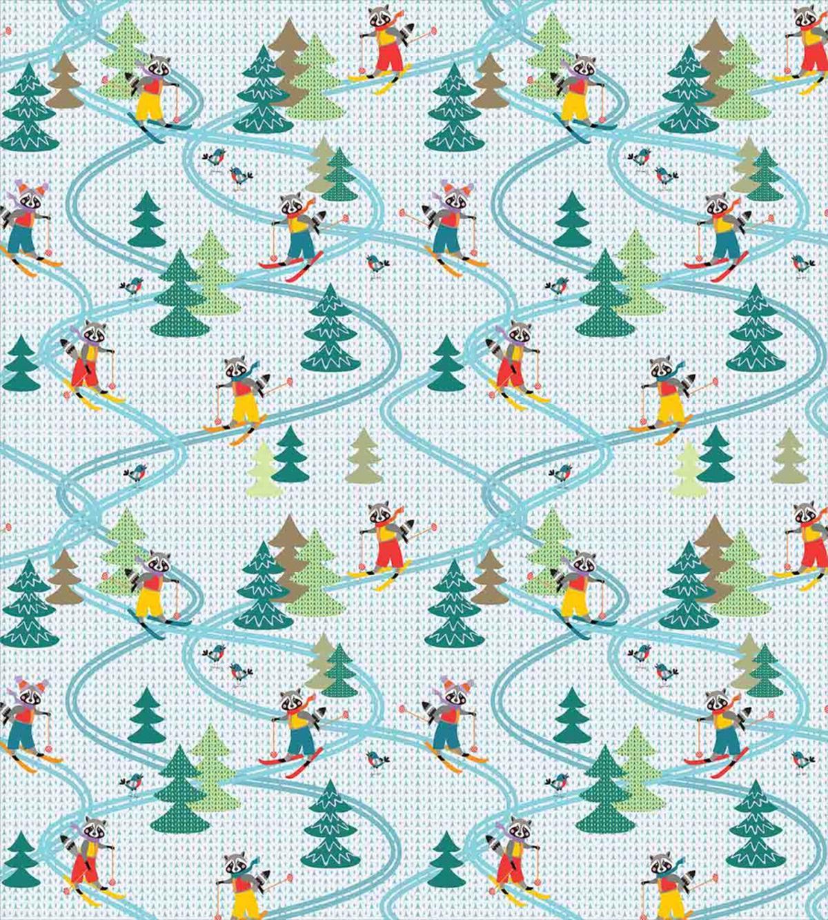 Skiing Raccoon — Pattern