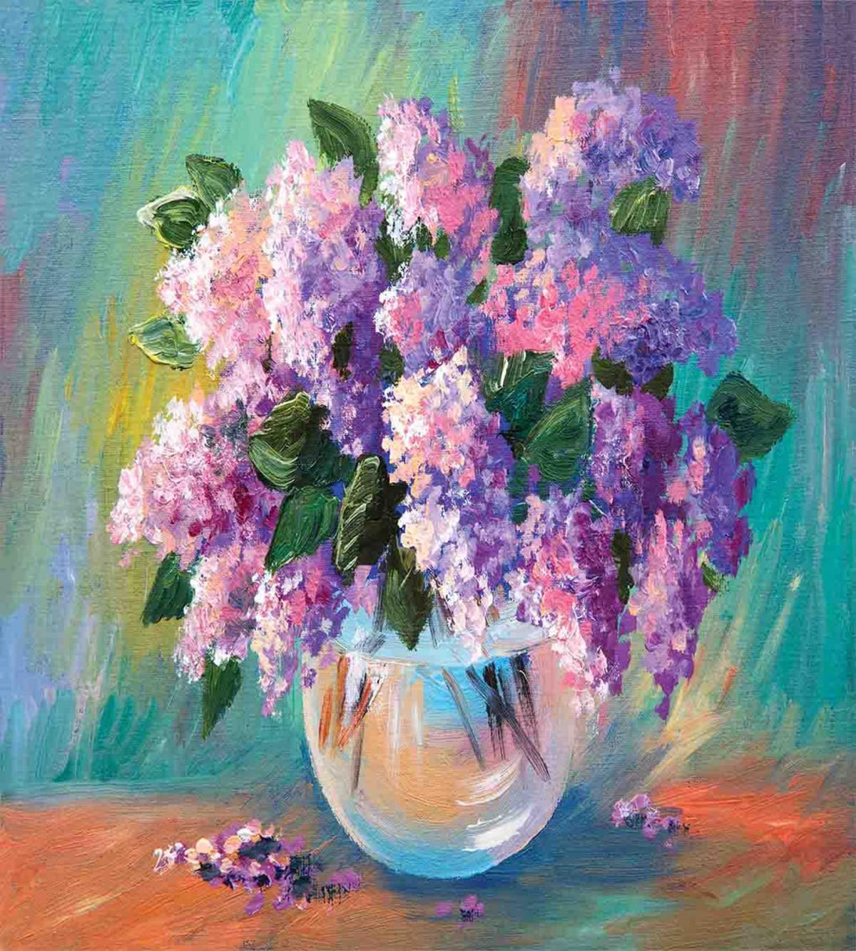 Oil Painting Flowers Art — Pattern