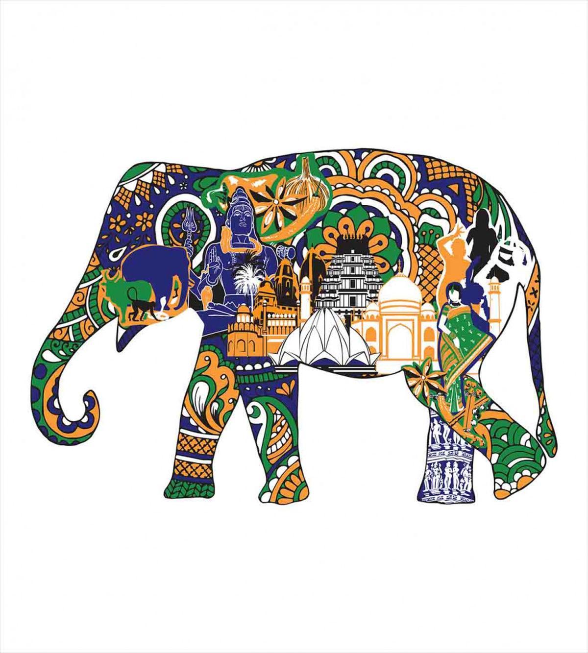 Elephant Asian Symbol — Pattern