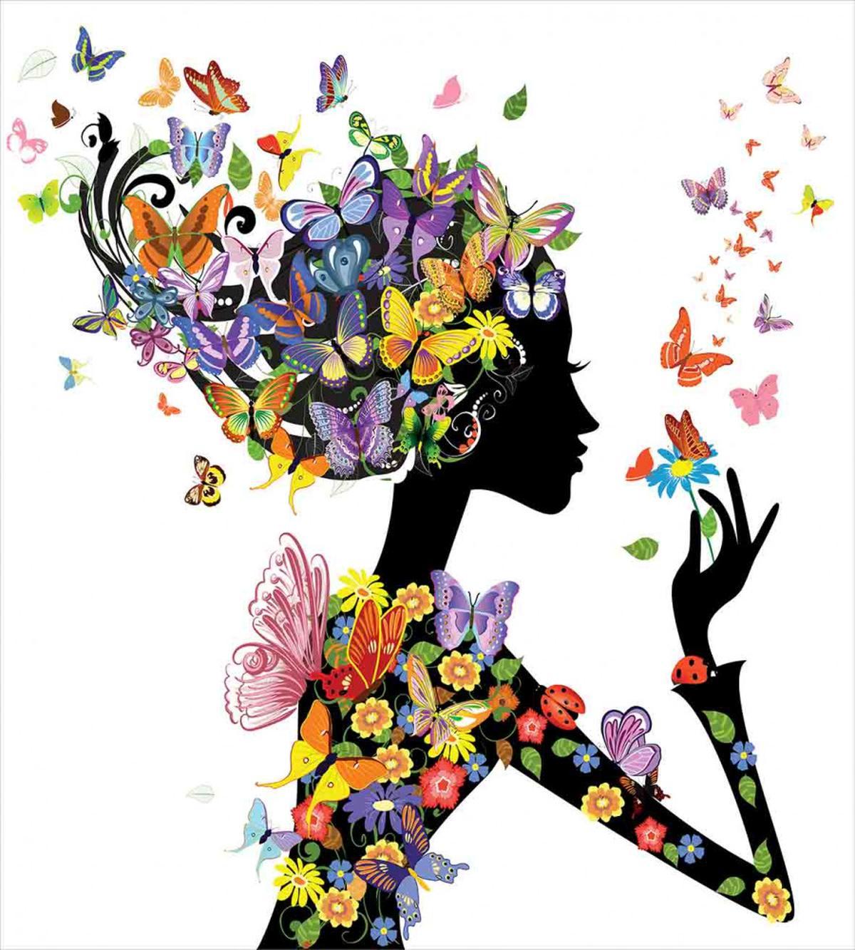 Flowers with Butterfly — Pattern