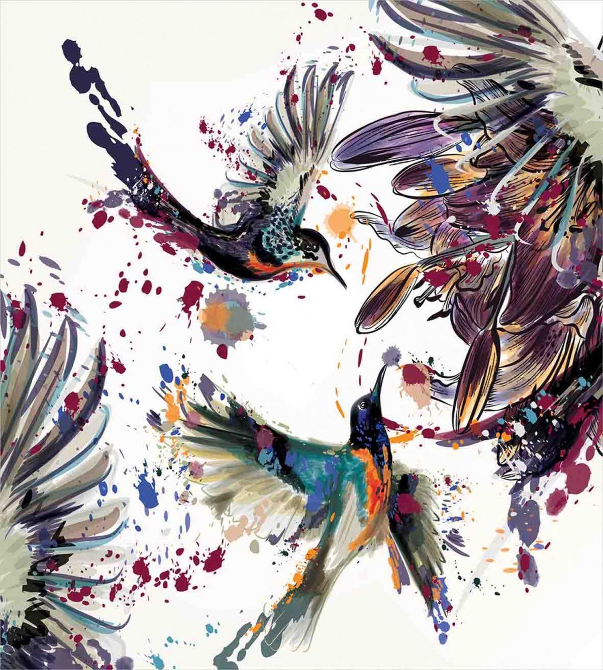 Lily Birds Watercolor — Pattern