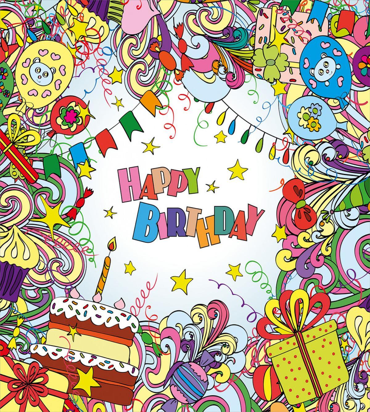 Colorful Cartoon Party — Pattern