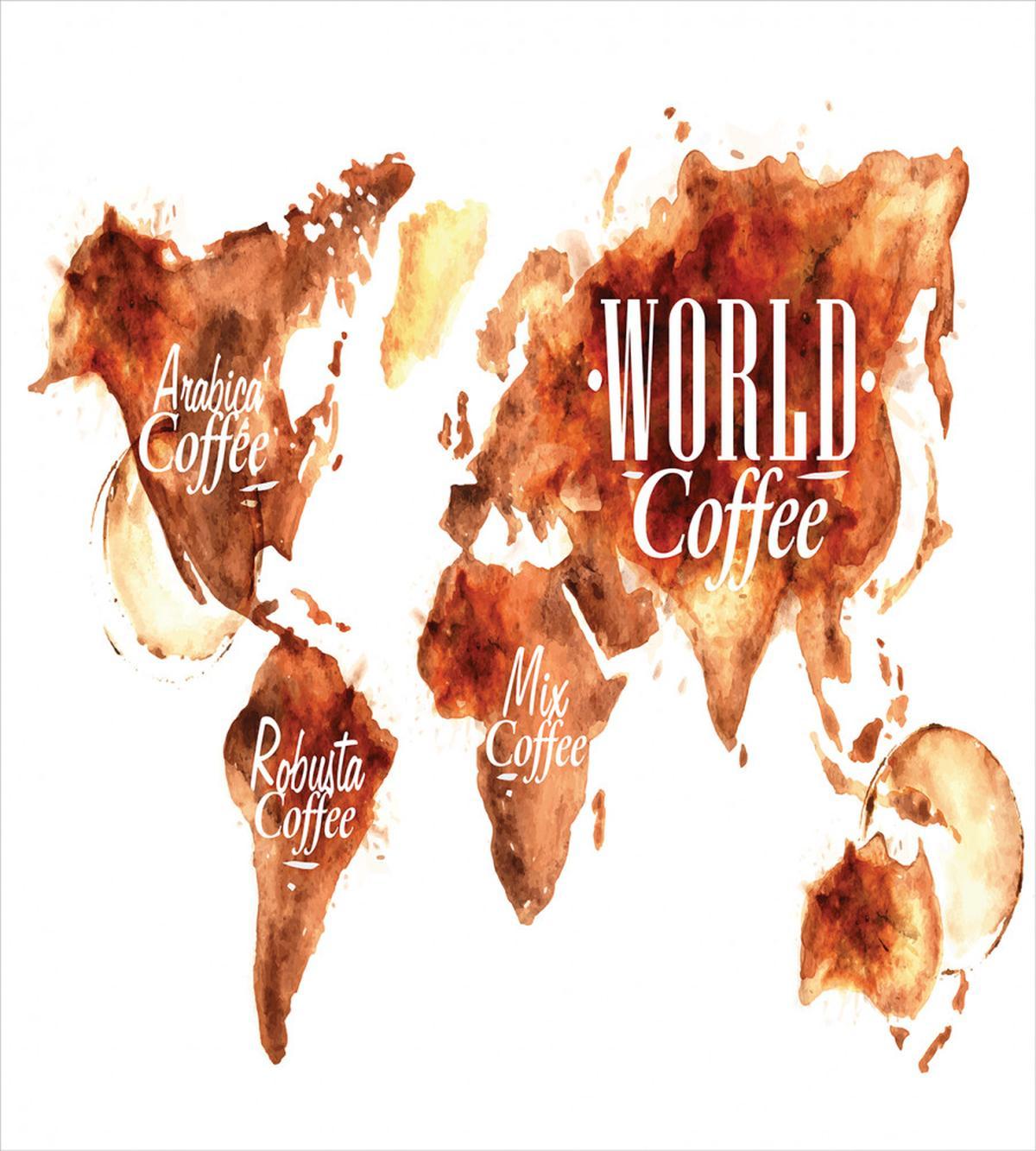 Coffee World Map Mix — Pattern
