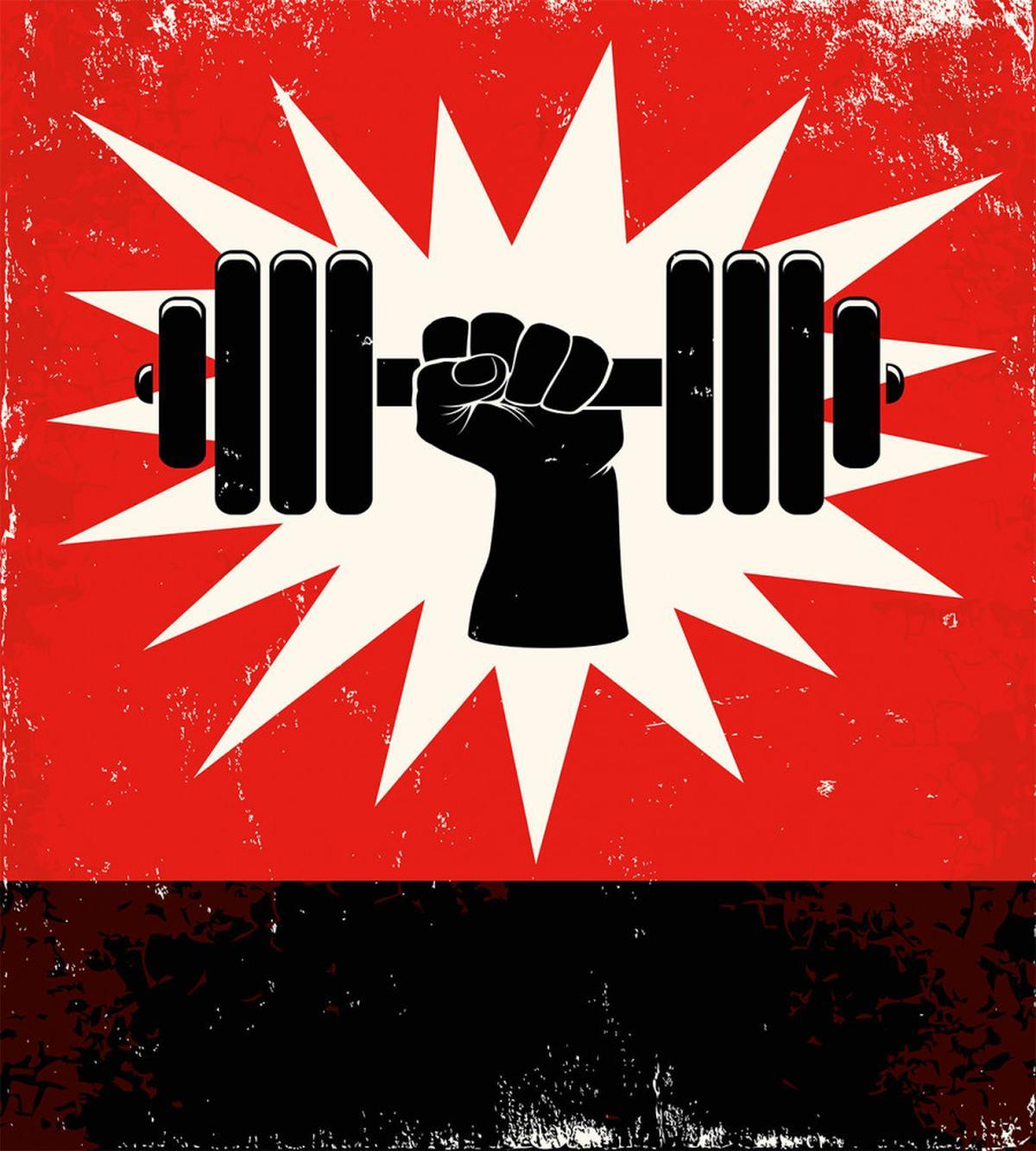 Grunge Dumbbell Lift — Pattern