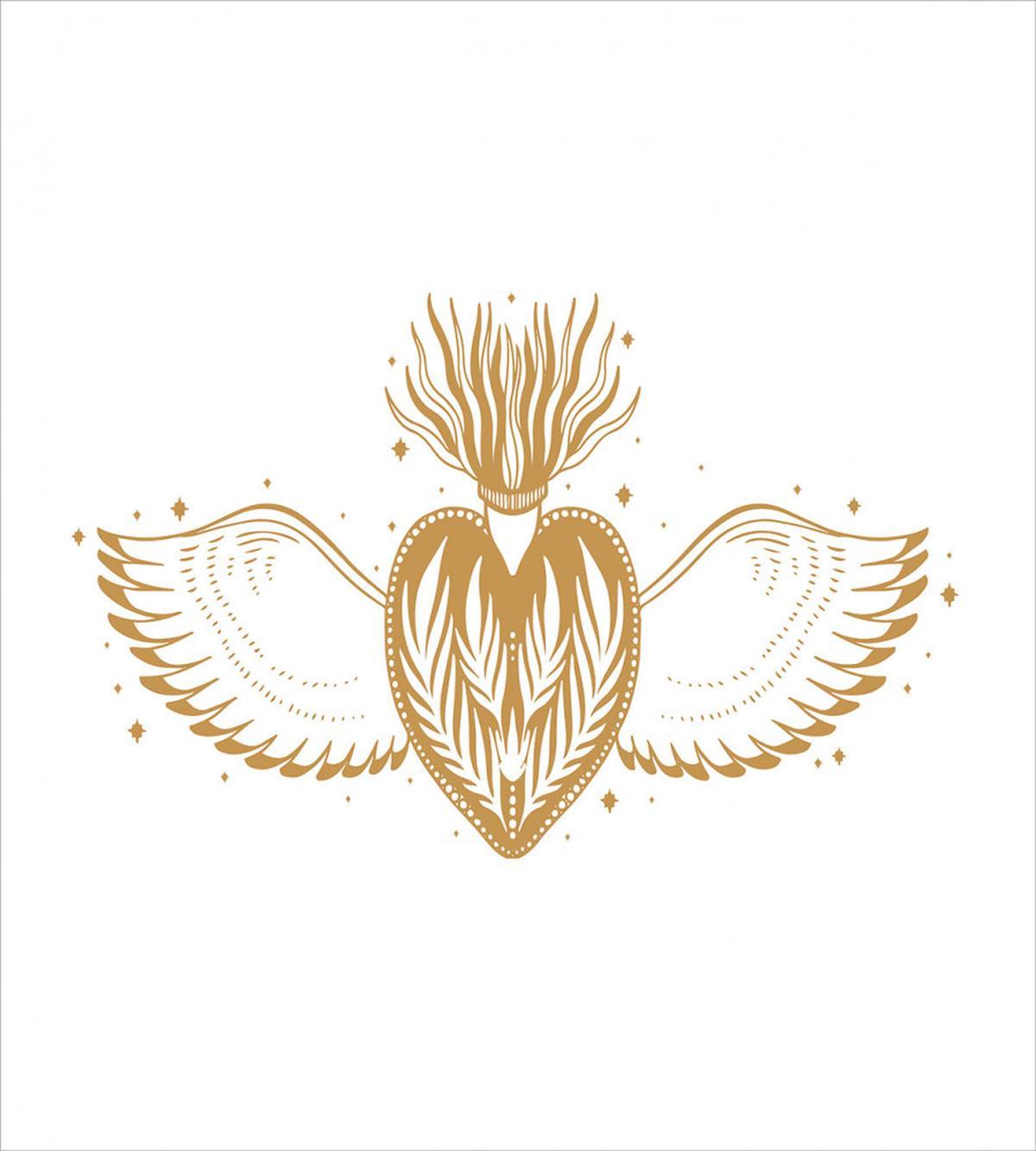 Winged Heart with Crown — Pattern