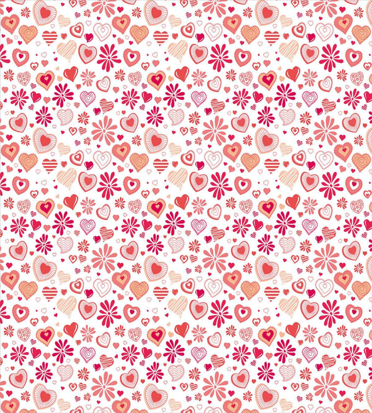 Hearts Flowers Abstract — Pattern