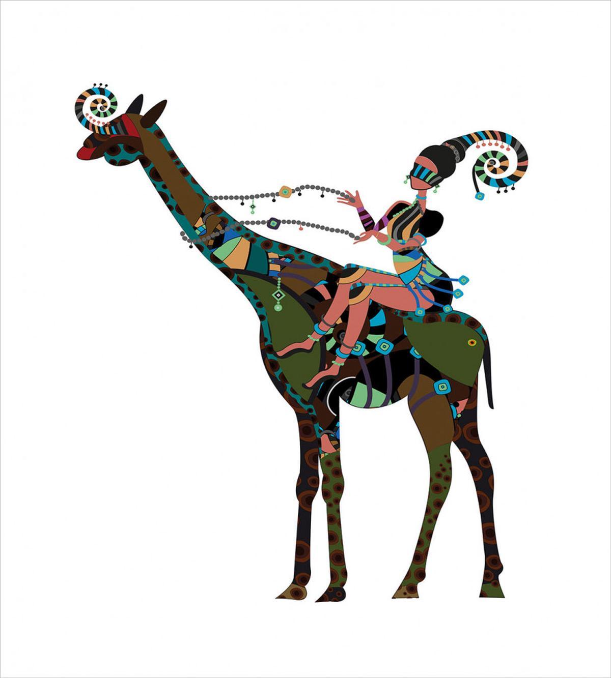 Girl Riding Giraffe — Pattern