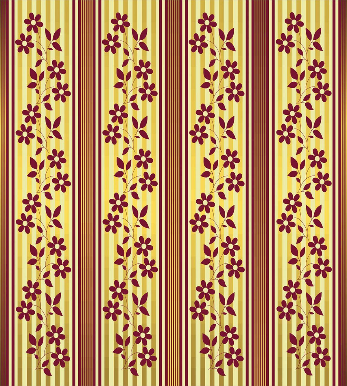 Red Flowers on Stripes — Pattern