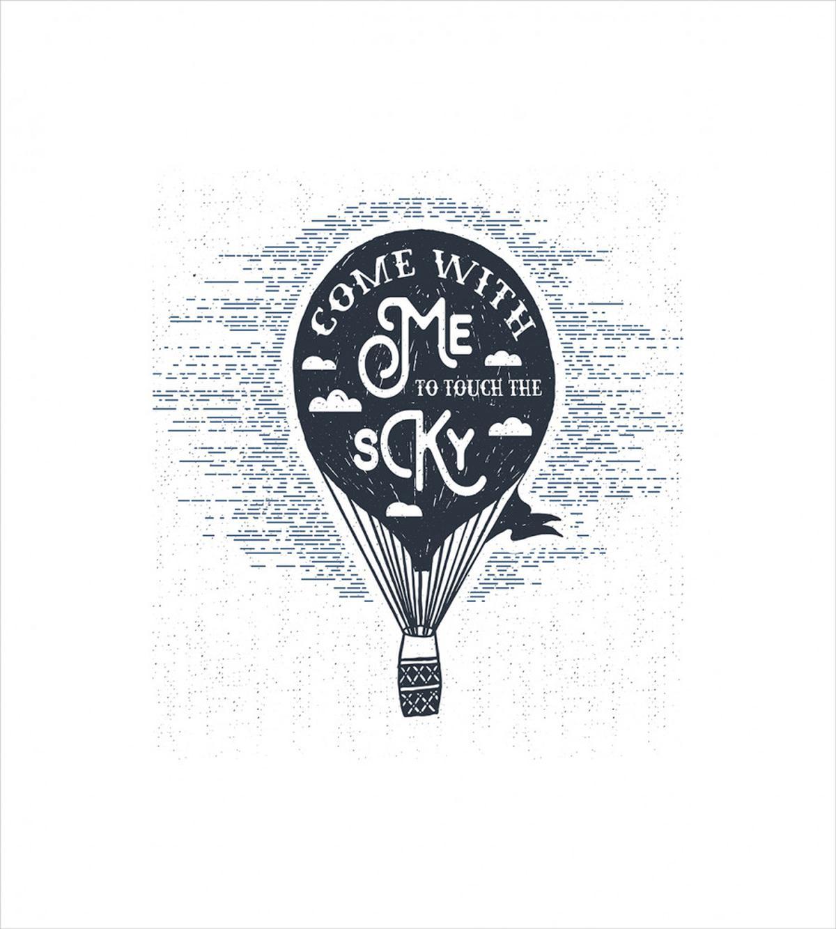Retro Hot Air Balloon Art — Pattern