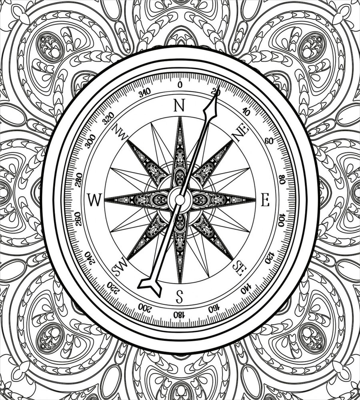 Windrose Line Art Style — Pattern