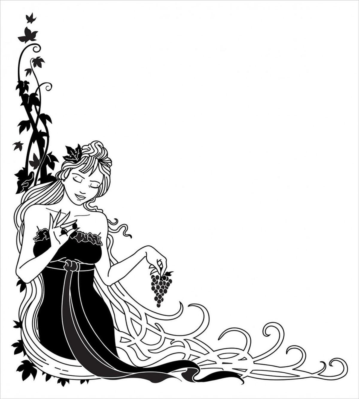 Woman Holds Grape — Pattern