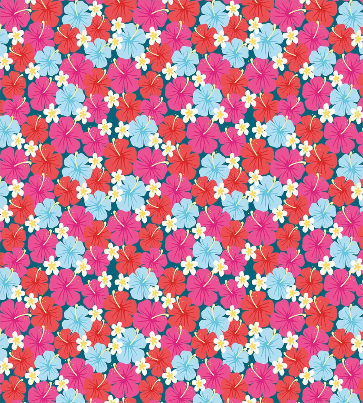 Vivid Tones Hibiscus Flowers — Pattern