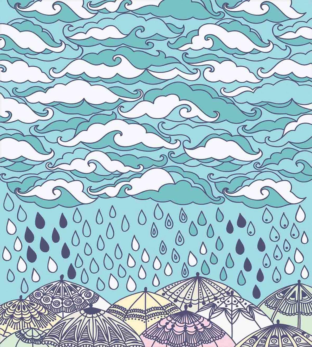 Rain and Umbrellas Fall — Pattern