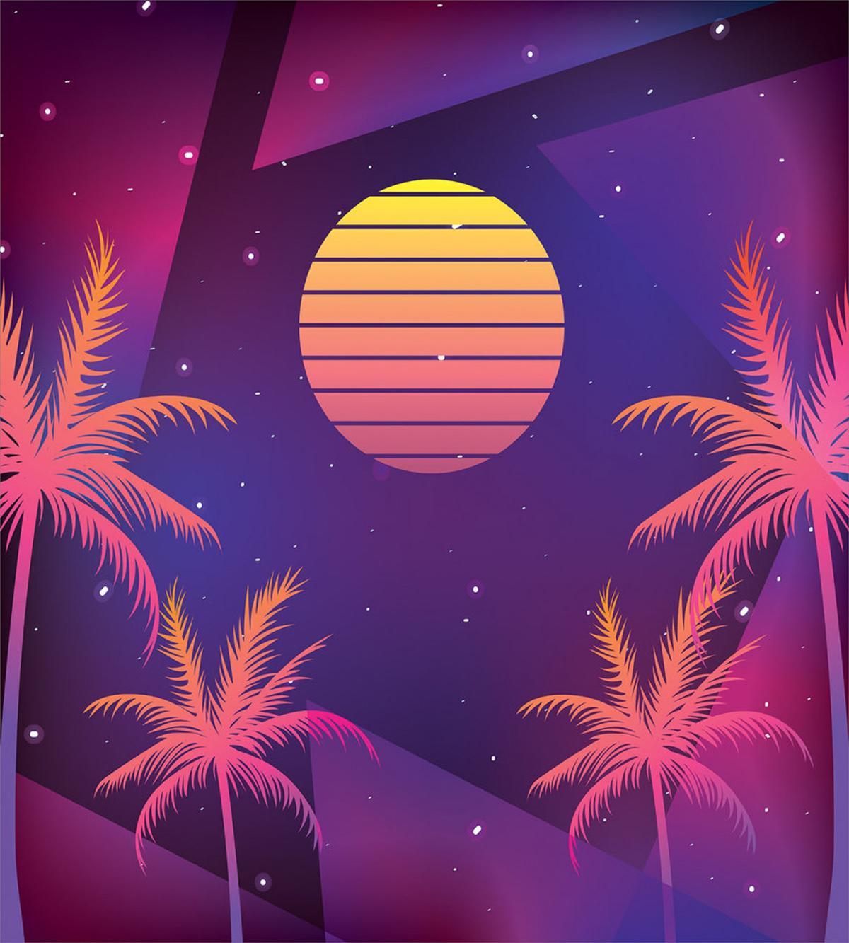 Palms Sun and Stars — Pattern