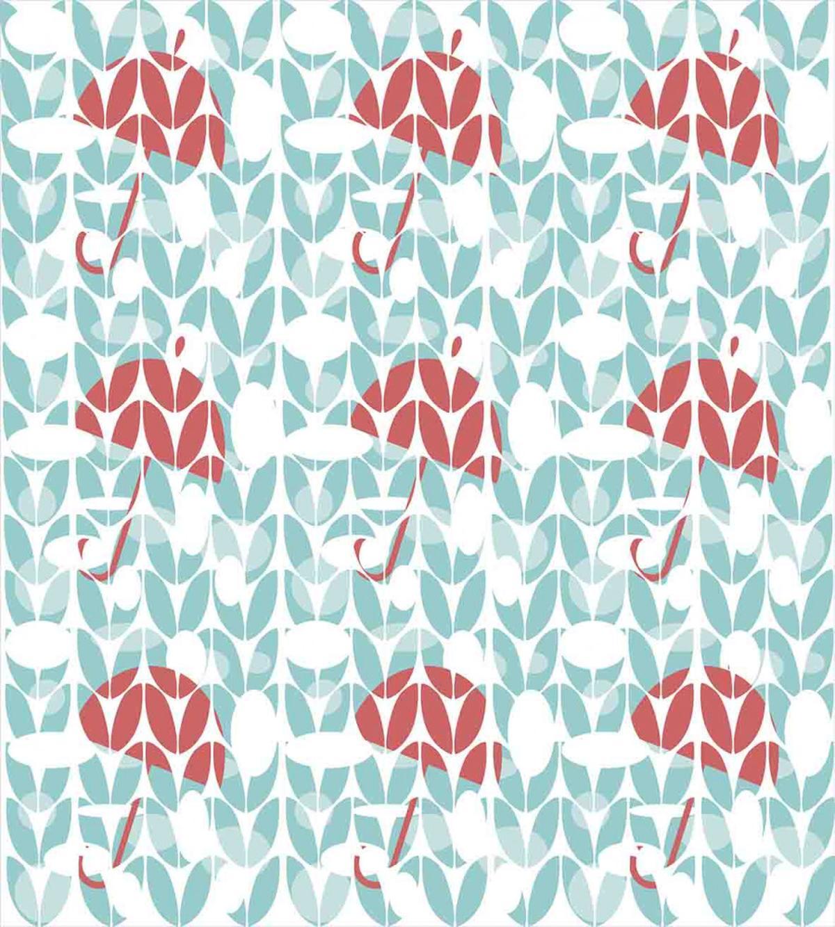 Red Umbrella Rain — Pattern