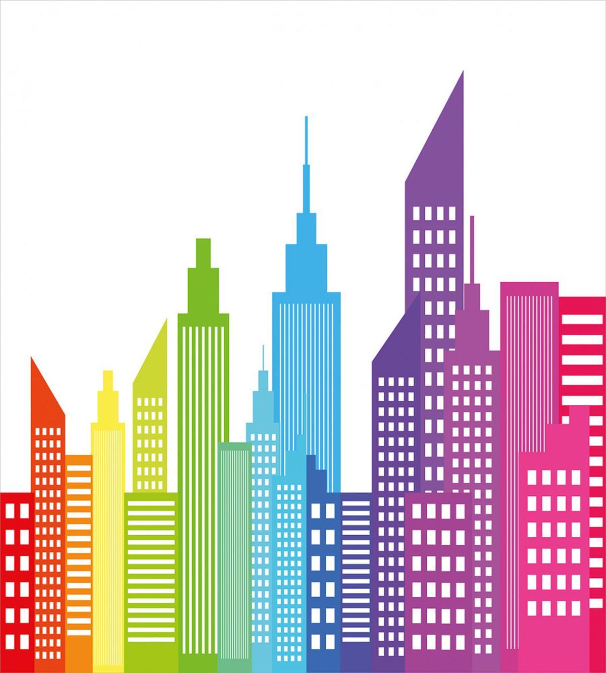 Colorful Skyline Urban — Pattern