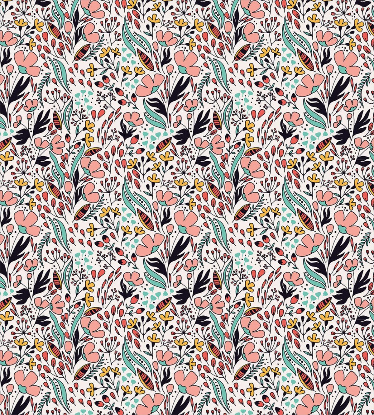 Spring Buds Leaves Herbs — Pattern