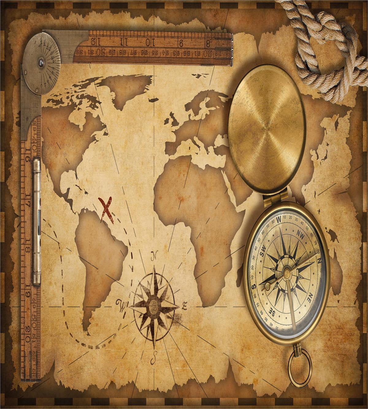 Aged Antique Treasure Map — Pattern