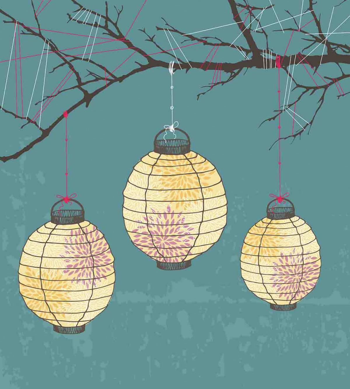 Lanterns Hanging on Tree — Pattern