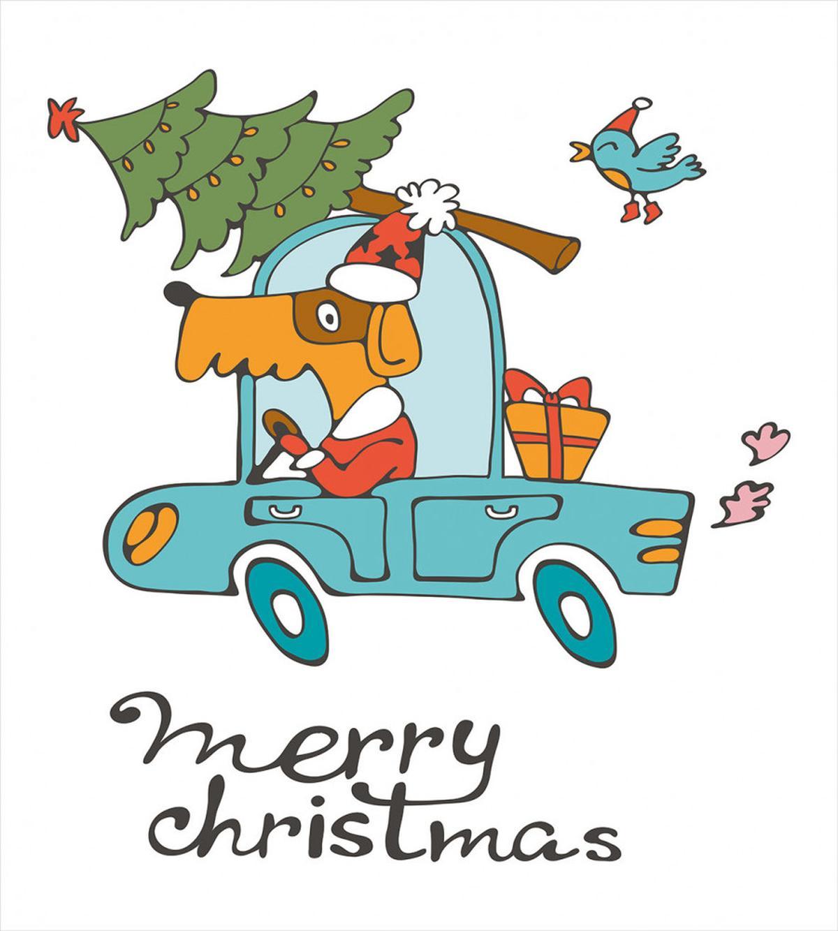 Dog in Vintage Car — Pattern