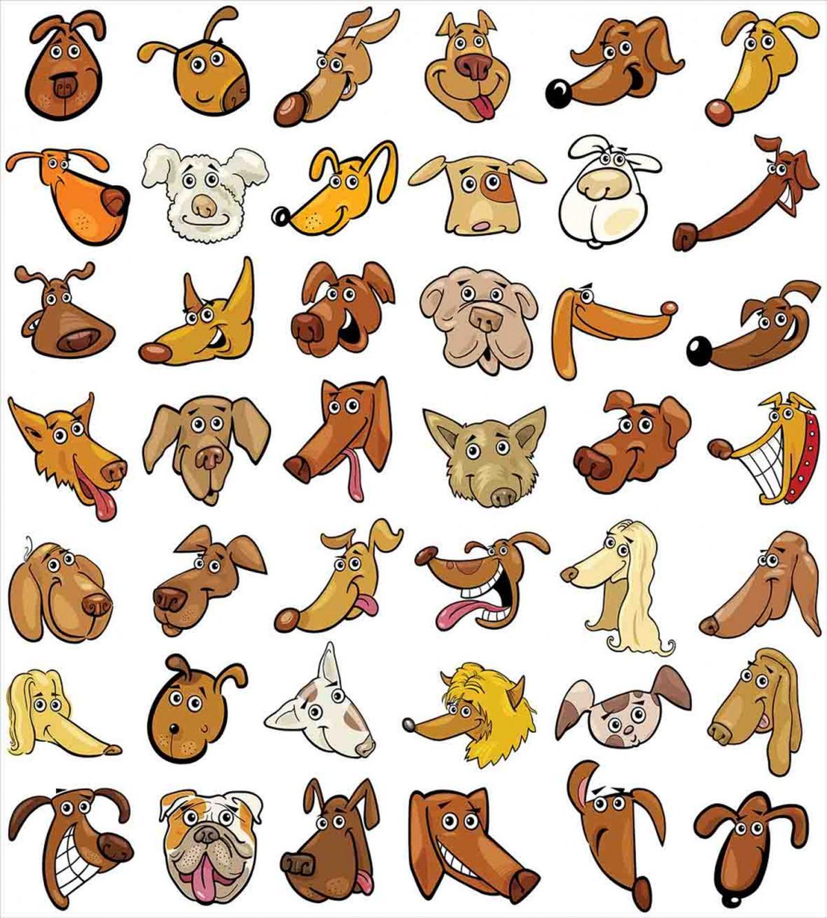 Dog Heads Puppy Canin — Pattern