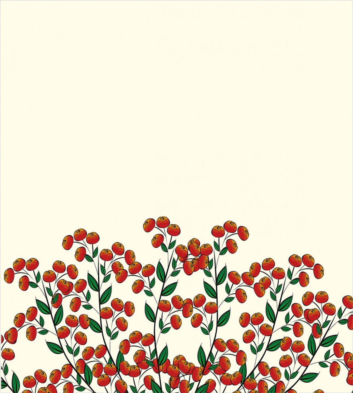 Red Clusterberry Leaves — Pattern
