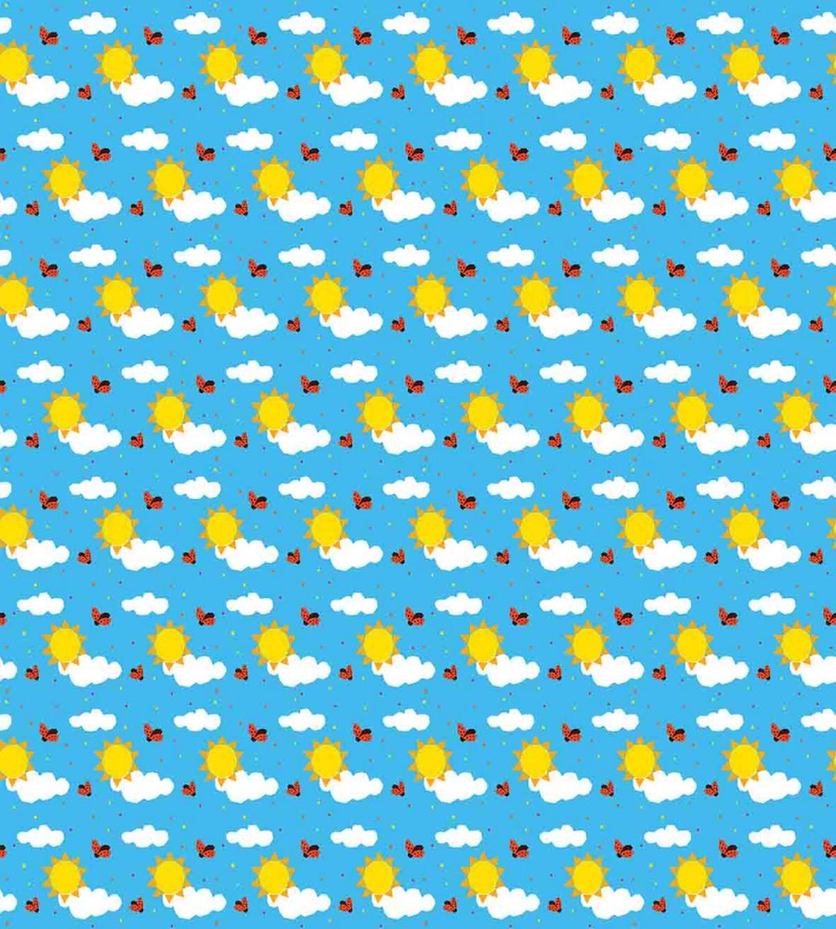 Sky Cartoon with Fluffy Clouds — Pattern