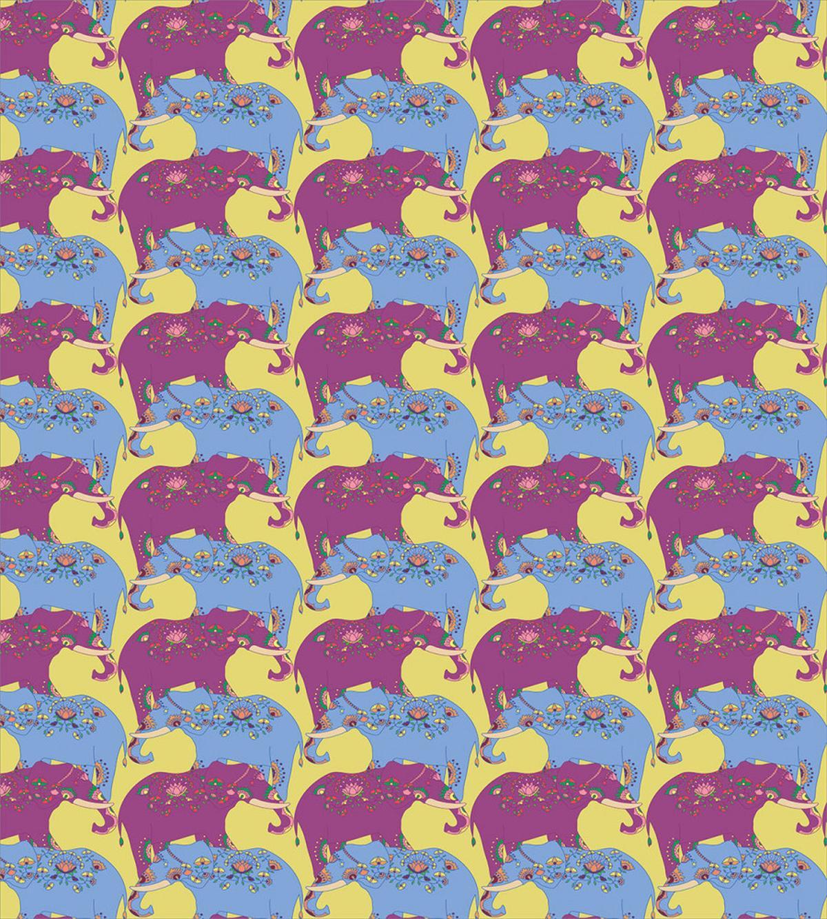 Oriental Floral Elephants — Pattern