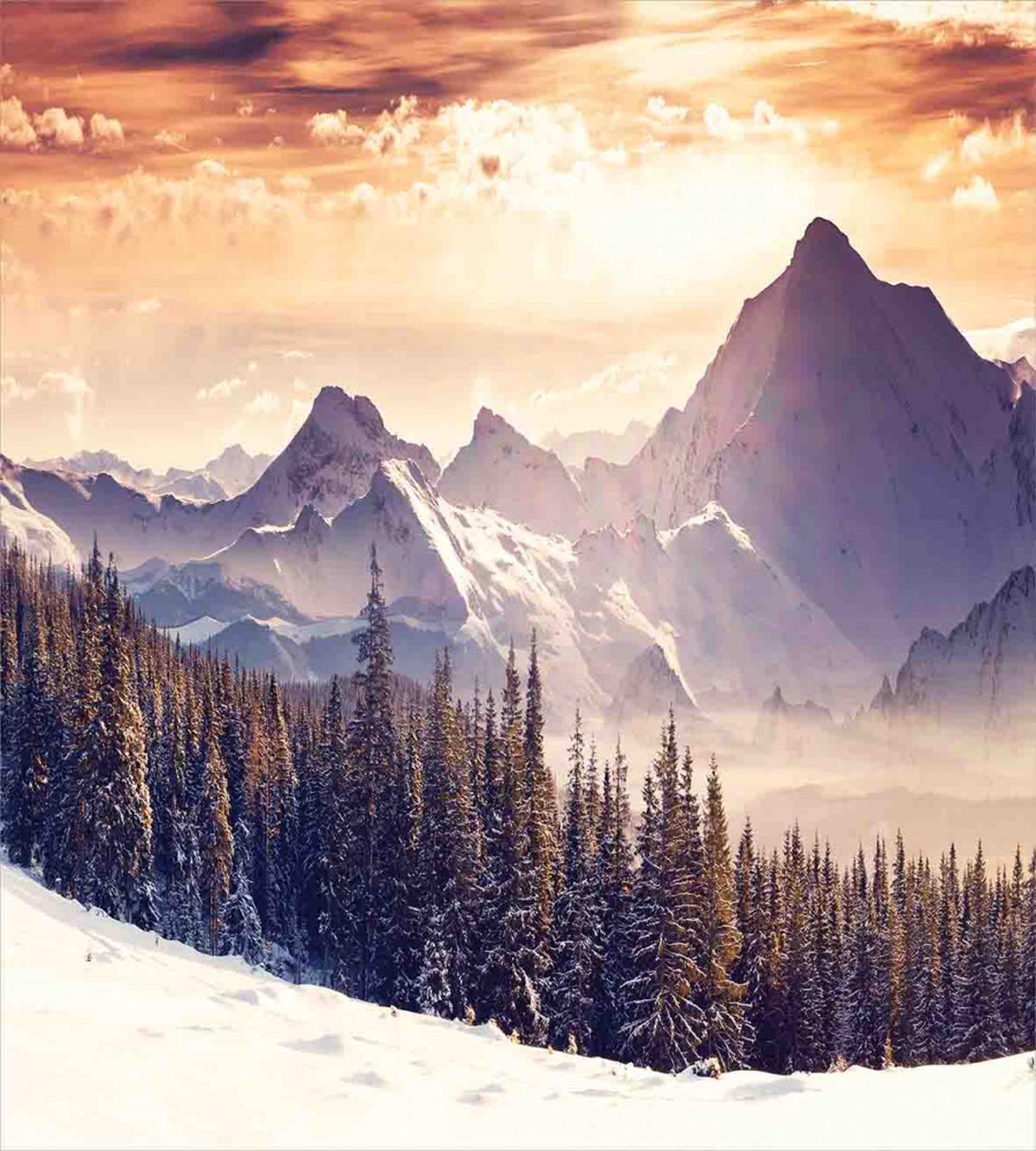 Winter Evening Mountain — Pattern