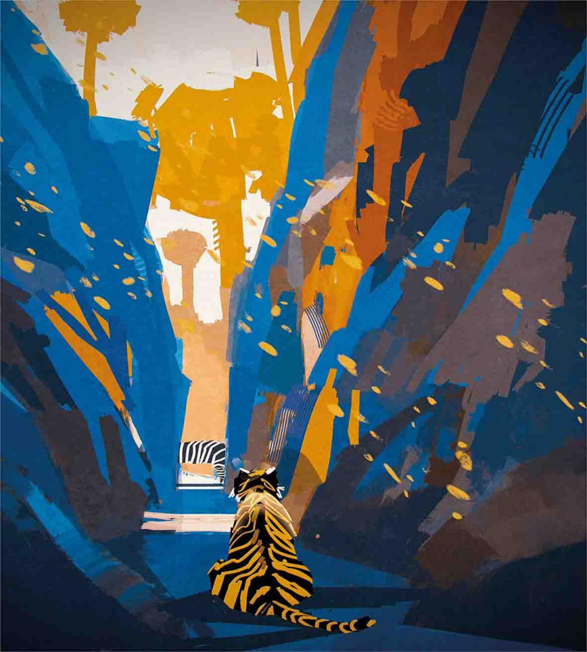 Tiger Striped in City — Pattern