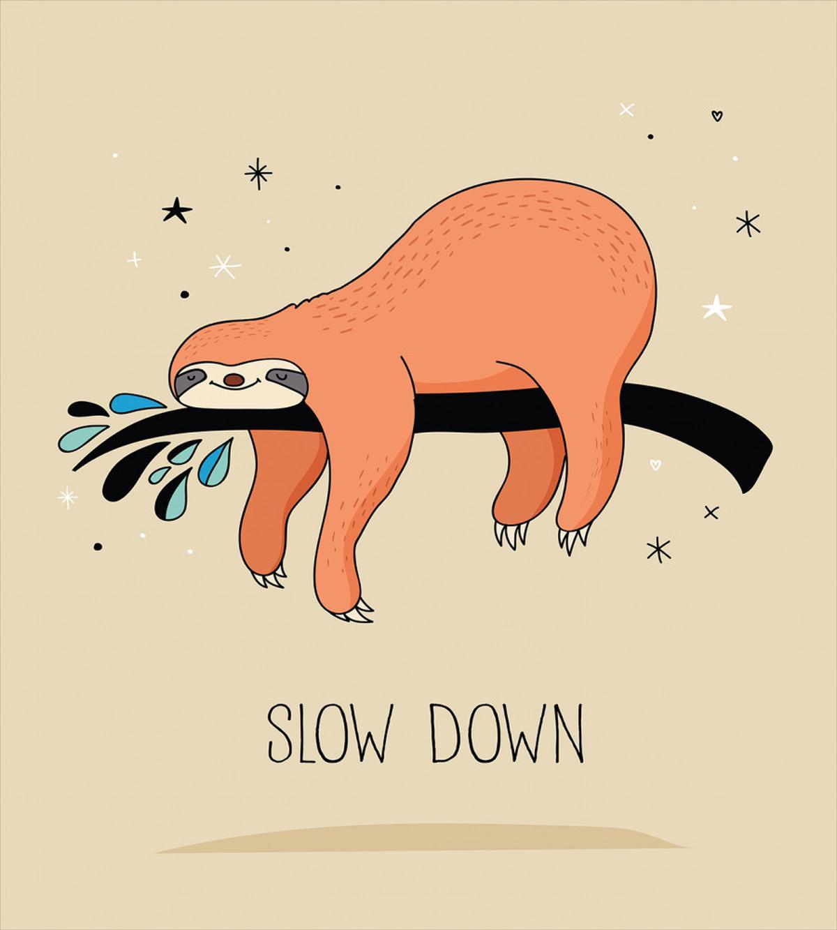 Sleepy Sloth Cartoon — Pattern
