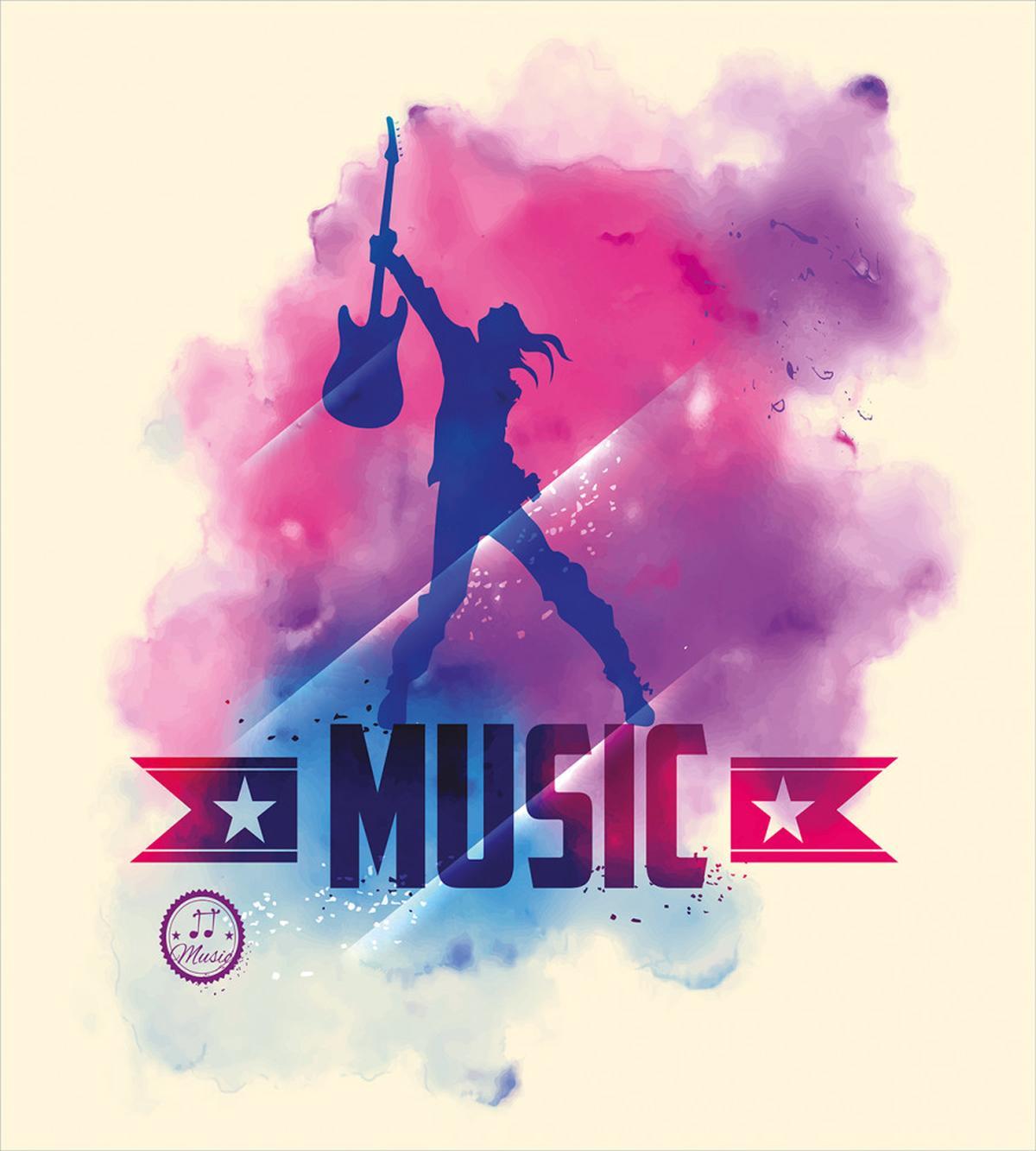 Rock Star and Guitar — Pattern
