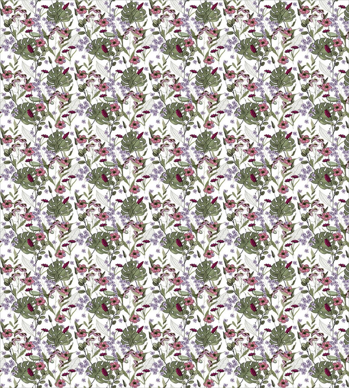Monstera Leaf and Flowers — Pattern