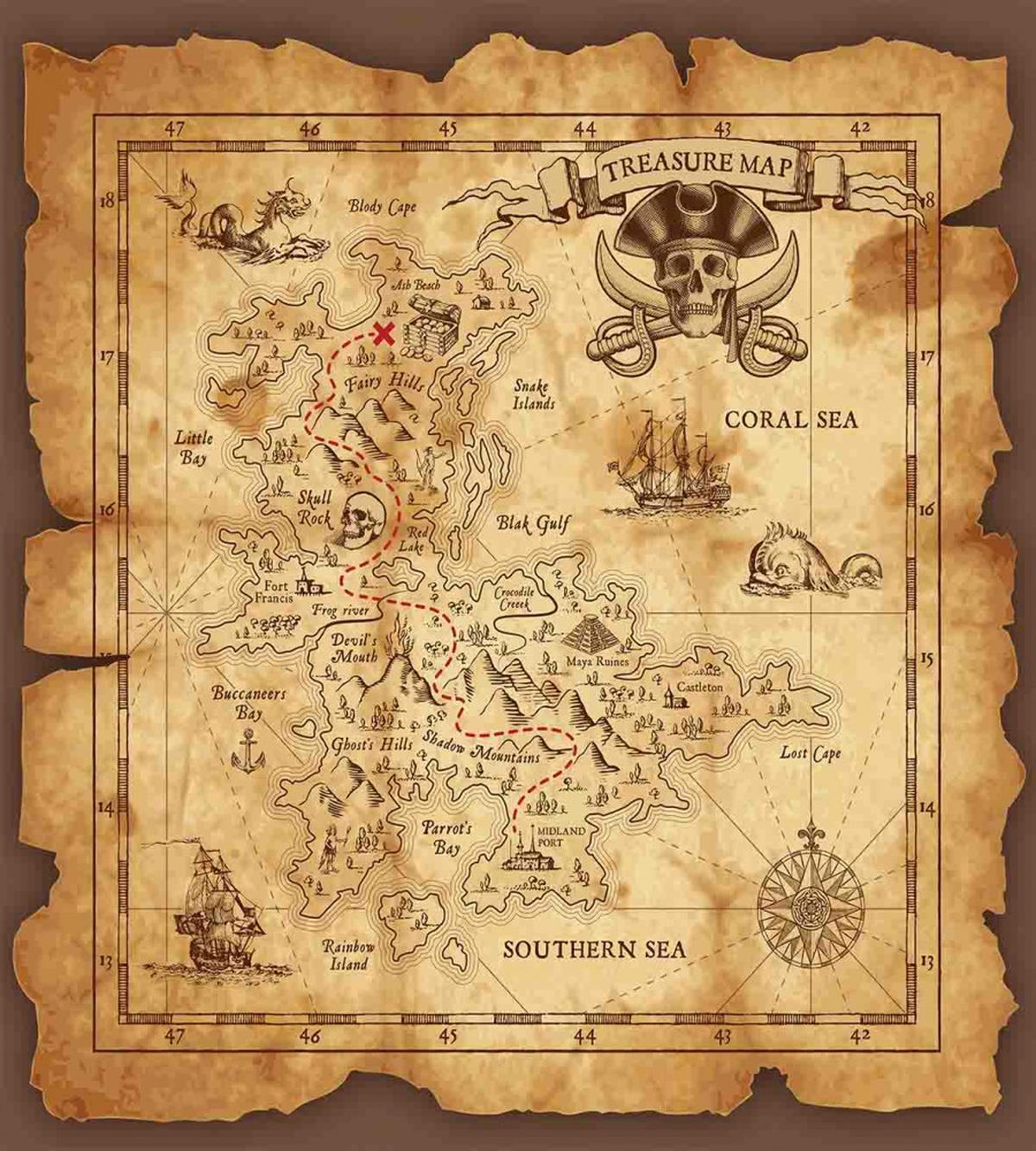Old Paper Treasure Map — Pattern