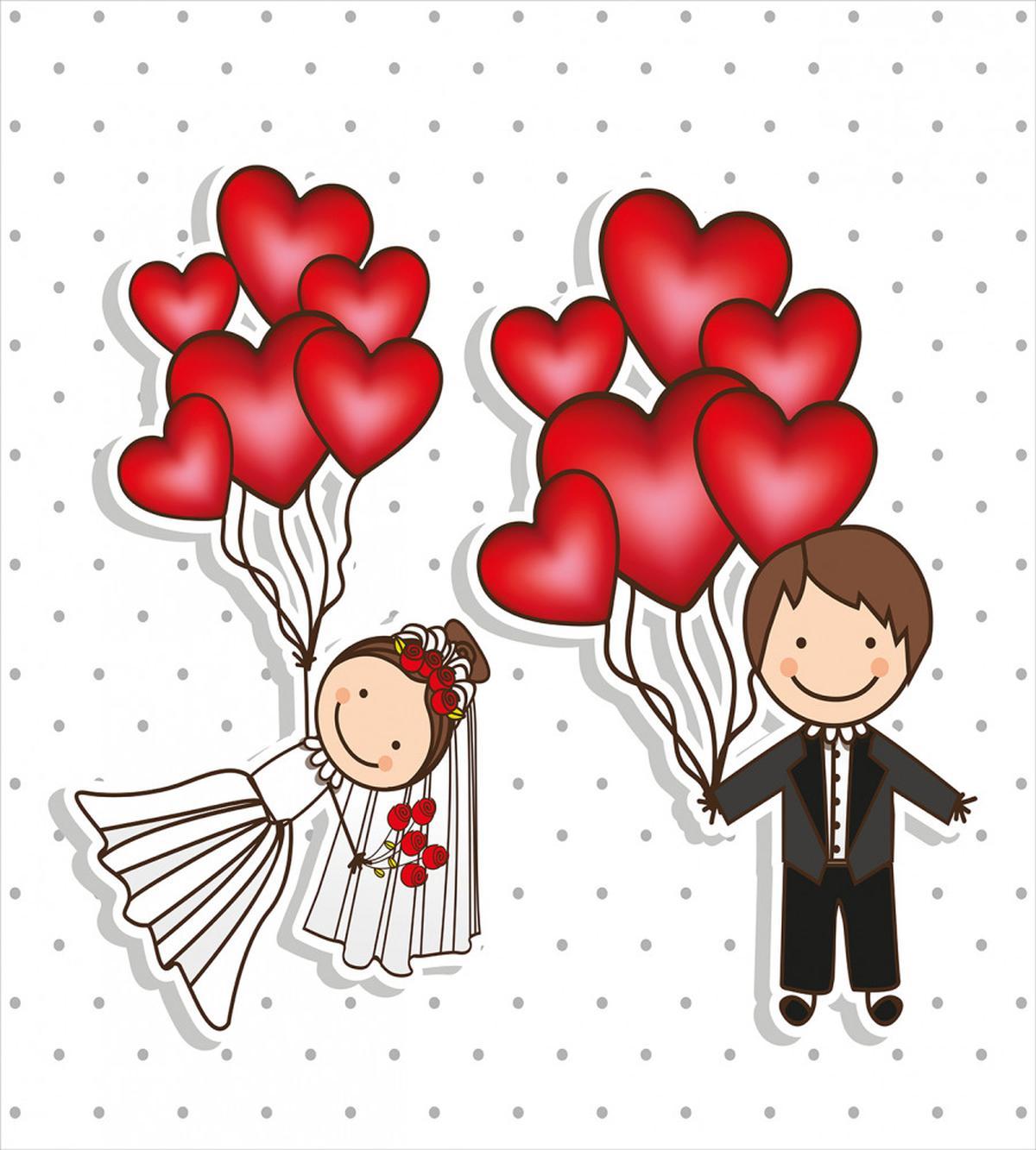 Funny Newlyweds Balloons — Pattern