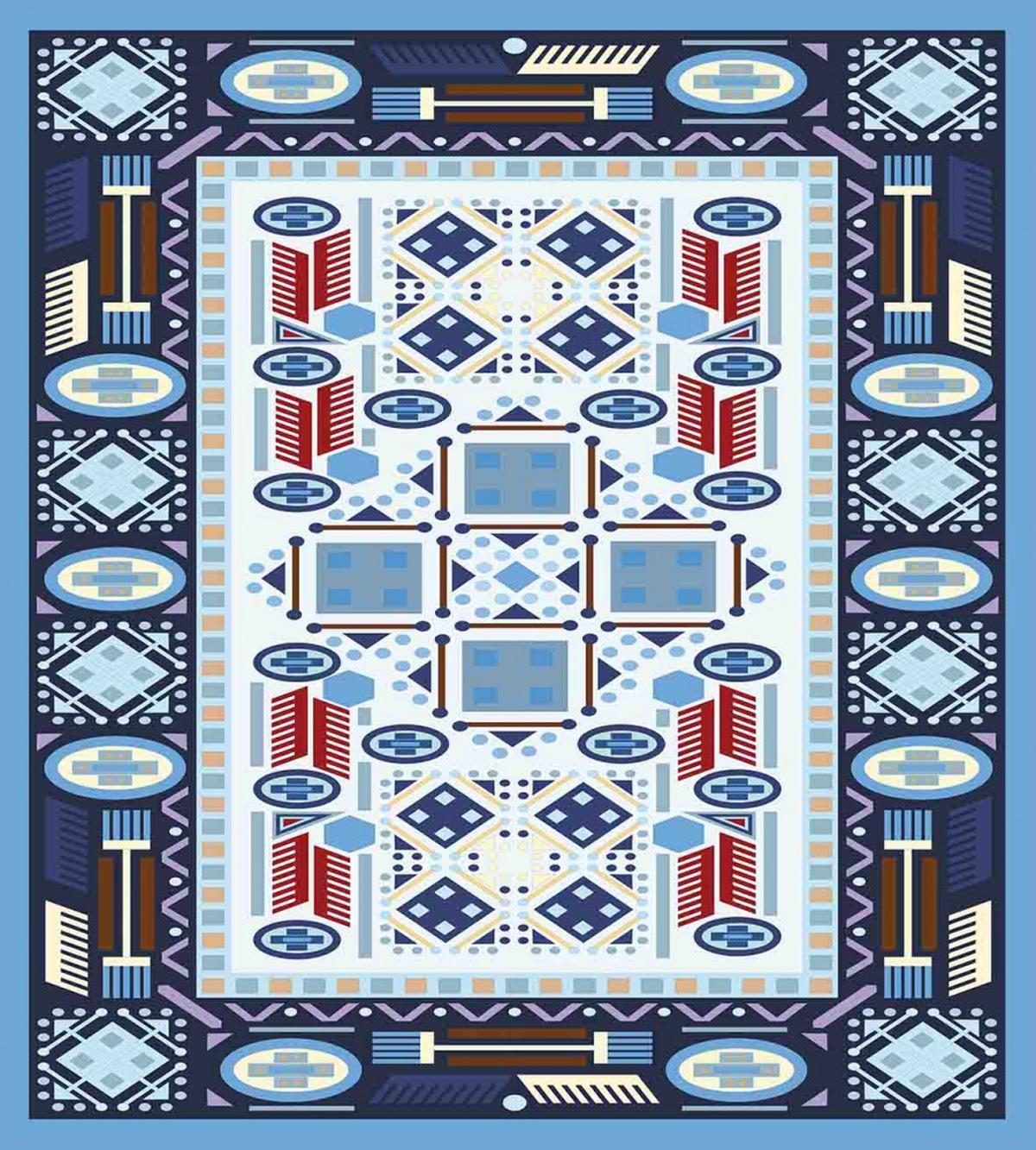 Blue Toned Square Circle — Pattern