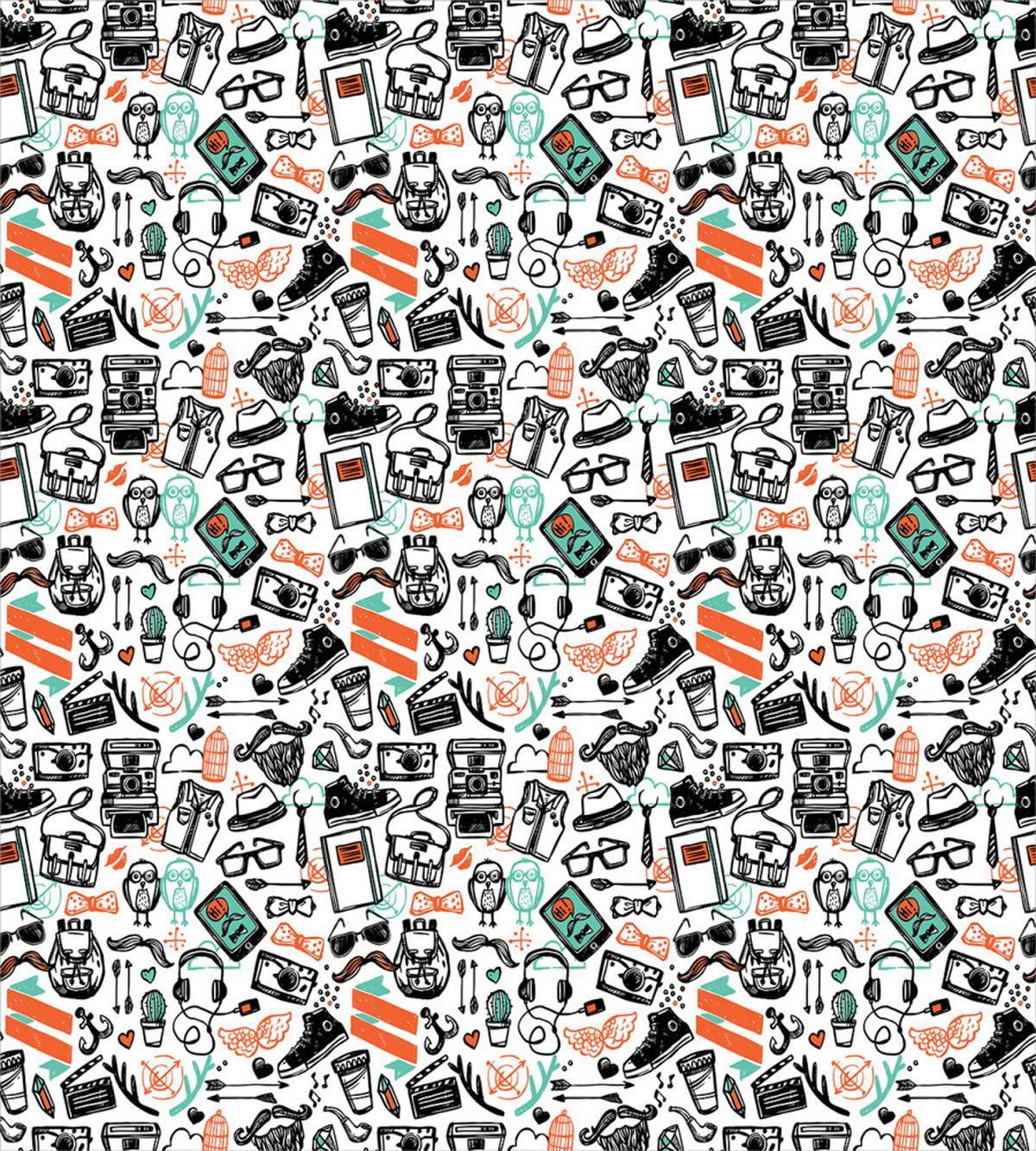 Hipster Fashion Sketch — Pattern