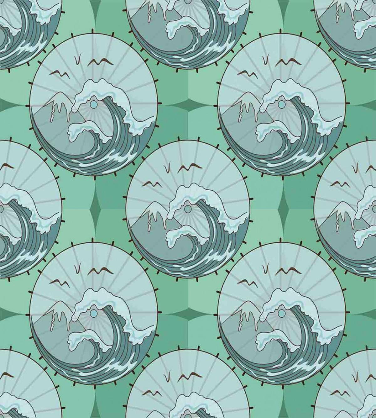 Waves Mountains Seagulls — Pattern