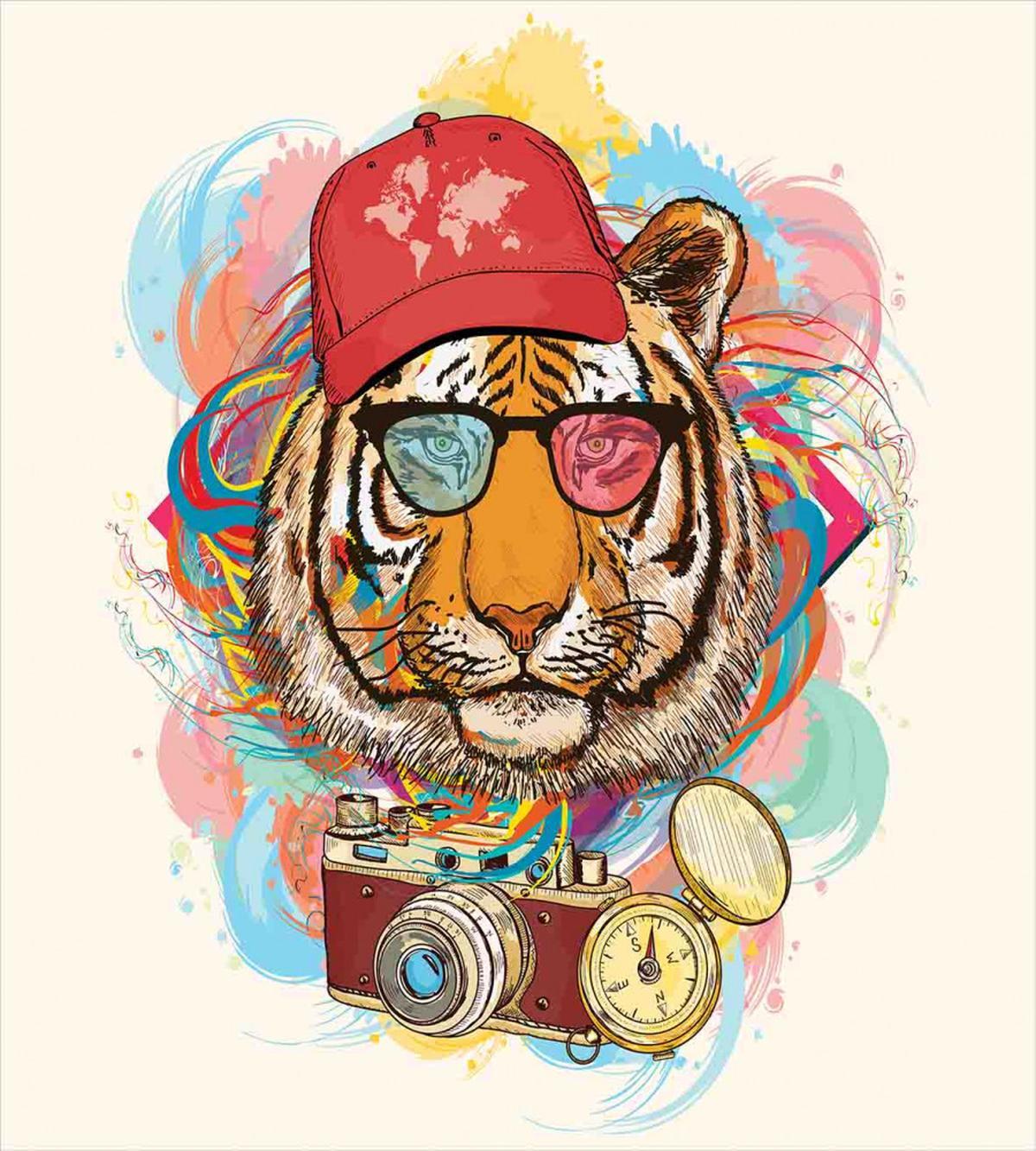 Hipster Tiger Sunglasses — Pattern