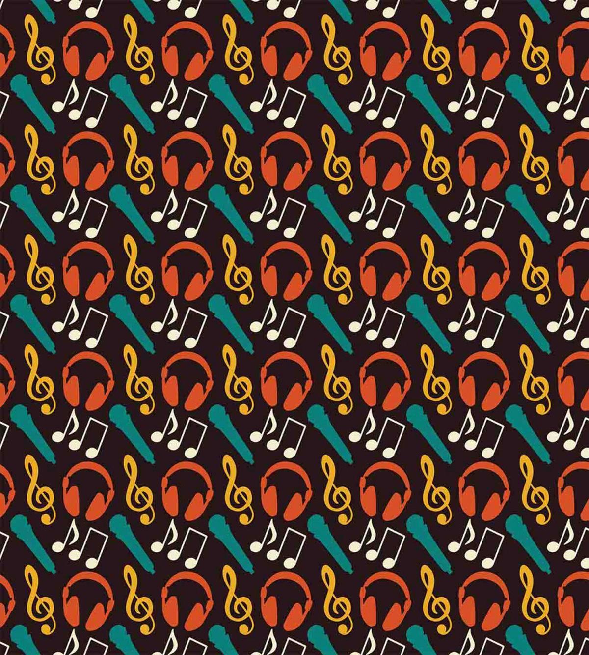 Notes and Headphones — Pattern