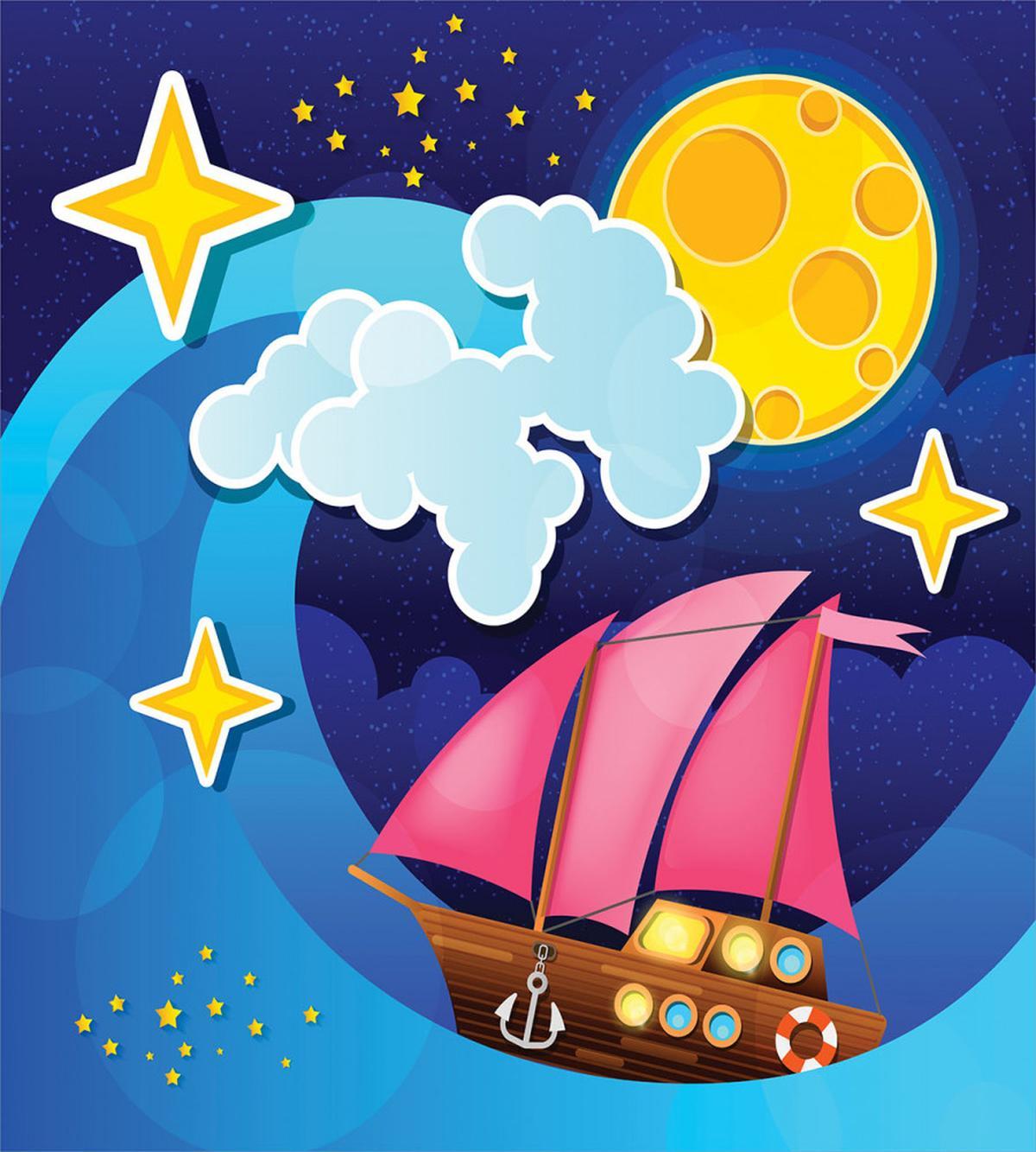 Sailing Boat Cartoon — Pattern