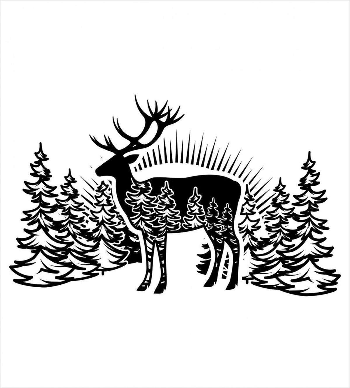 Reindeer Spruce Forest — Pattern