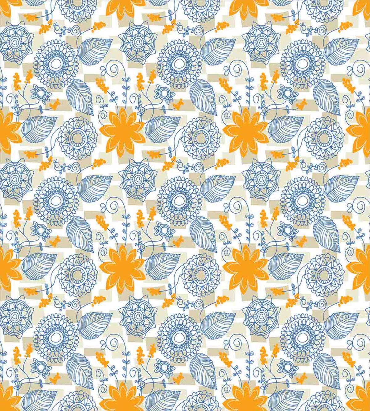 Blue Flowers and Leaves — Pattern