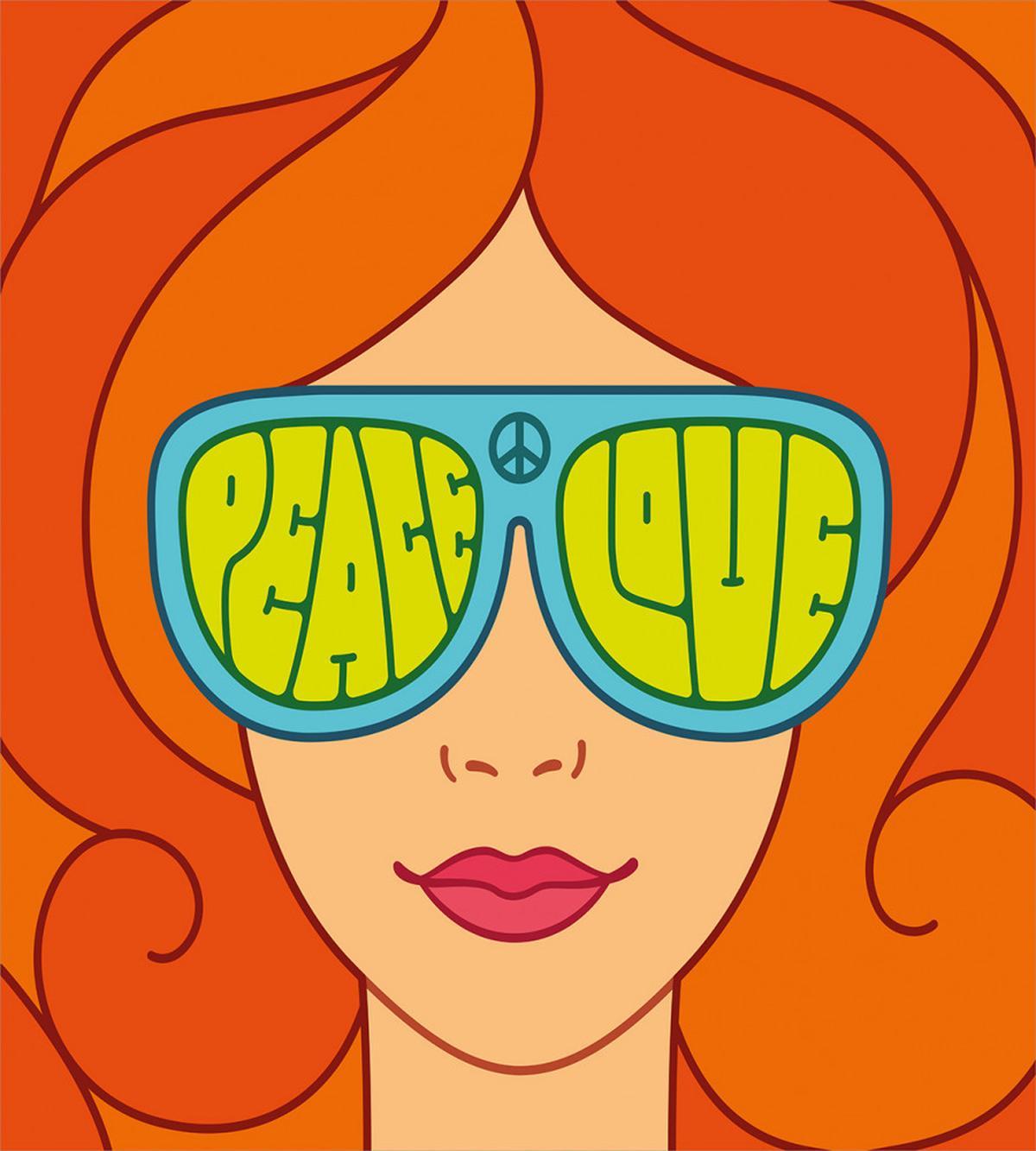 Red Hair Girl Love Peace — Pattern
