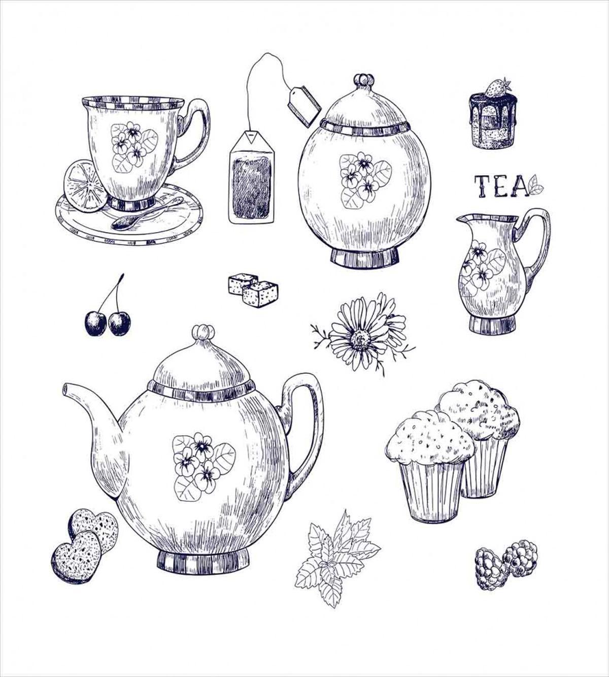 Teapots and Cups — Pattern