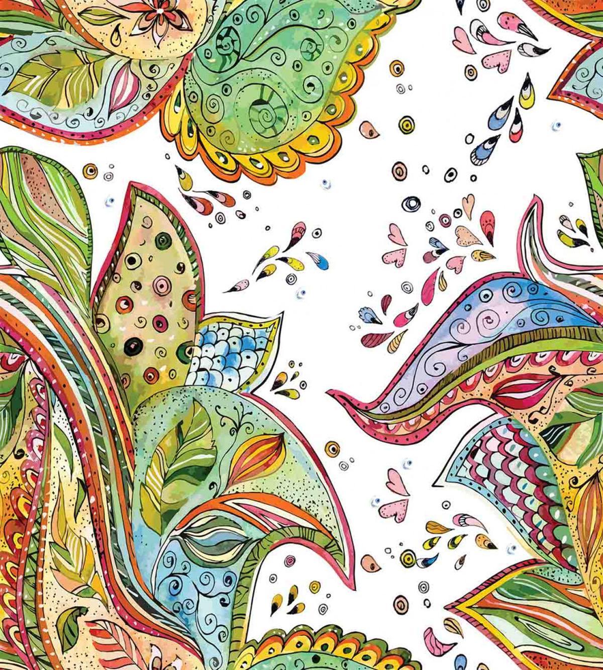 Leaves Flowers Hearts — Pattern