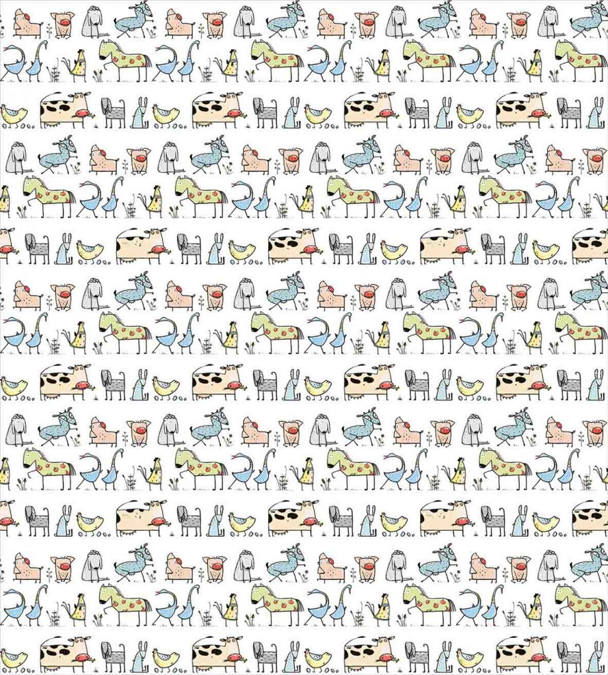 Cartoon Village Animals — Pattern