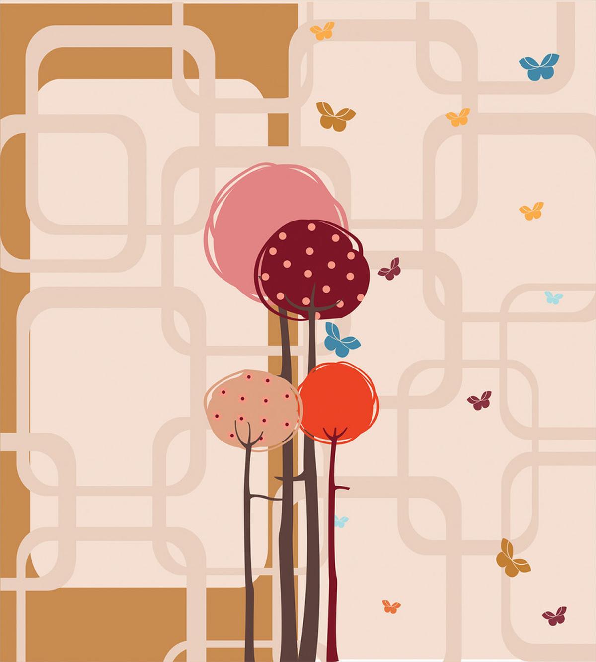 Colorful Trees Butterfly — Pattern