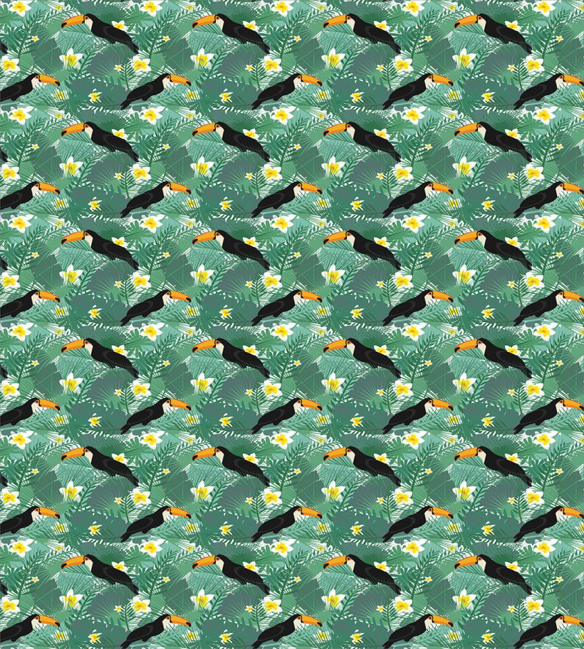 Leaves Toucans and Flowers — Pattern