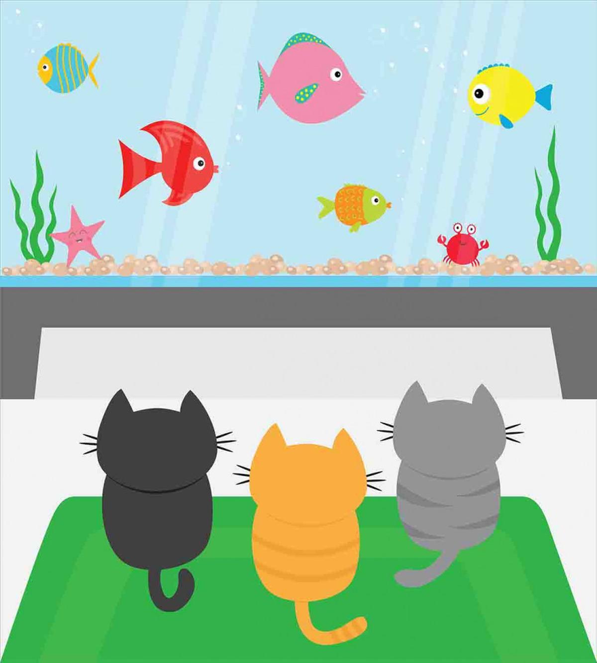 Cats Looking at Fishtank — Pattern